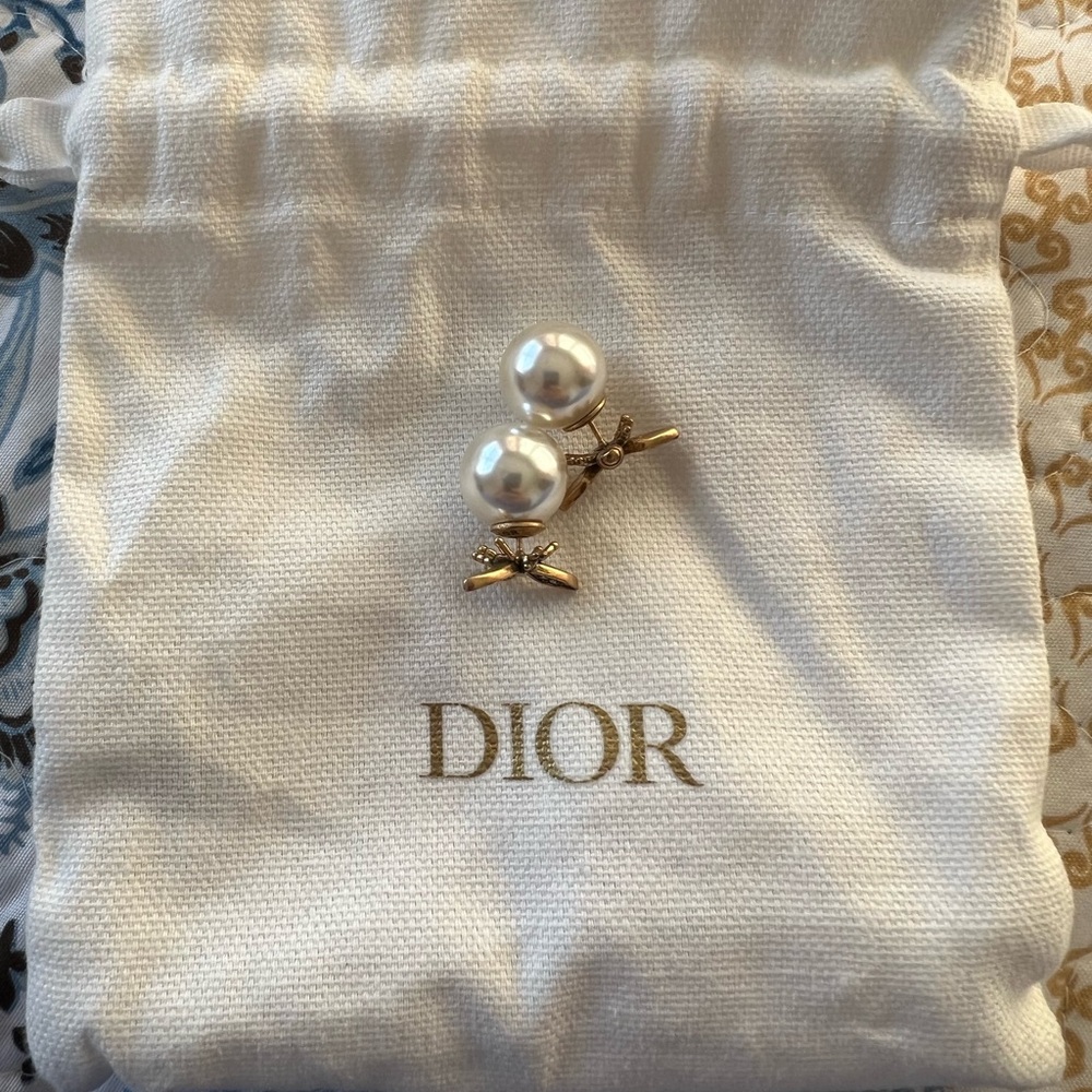 Dior Gold and Pearl Earrings